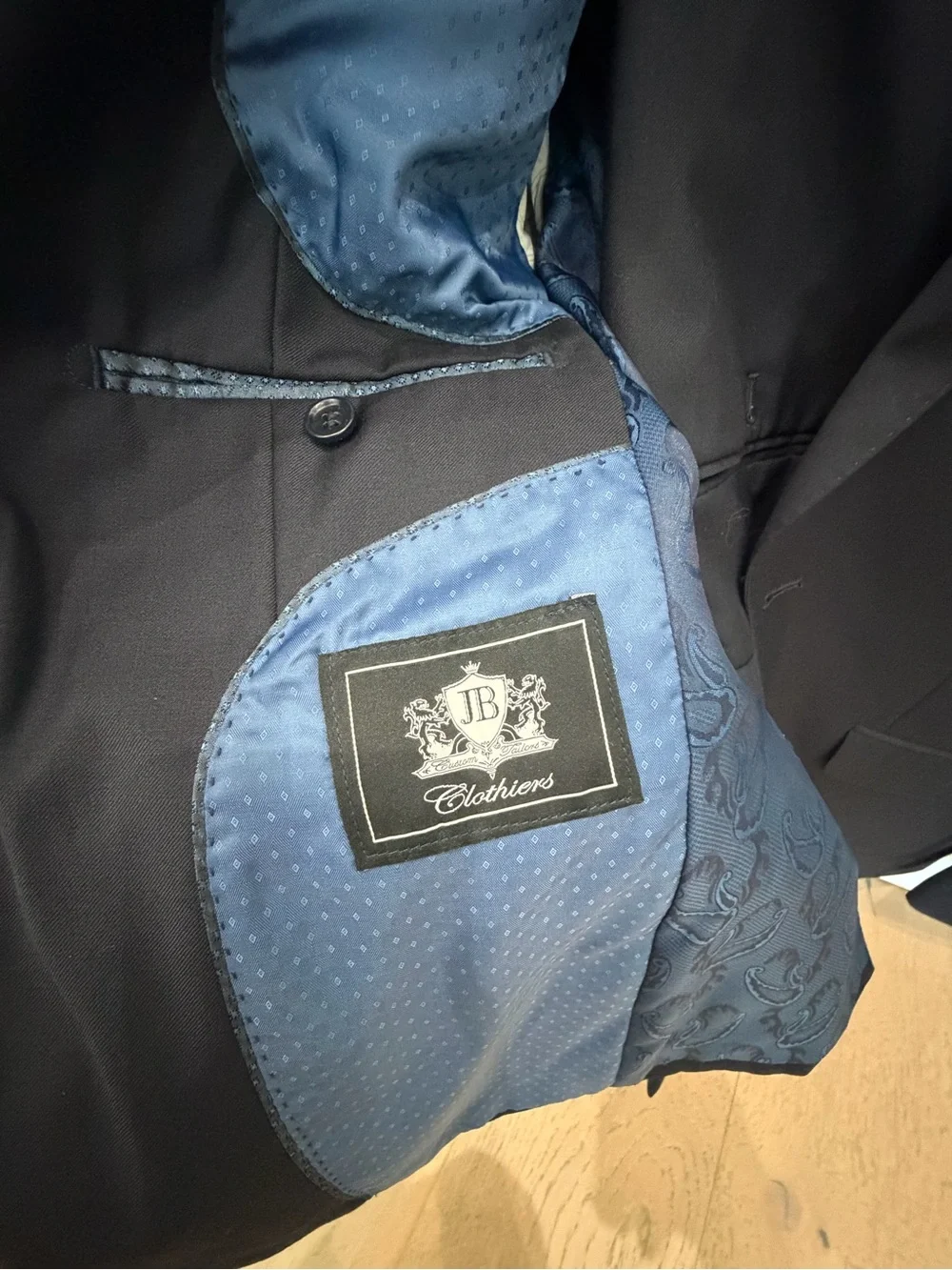 Men's Dark Navy Single-Breasted Suit Jacket